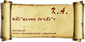 Kőmives Artúr névjegykártya